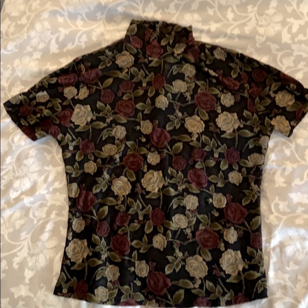 Rose turtle neck blouse